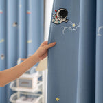 DIHIN HOME Cartoon Astronaut Embroidered,Blackout Grommet Window Curtain for Living Room ,52x63-inch,1 Panel Roman Shades Curtains Window Blinds custom curtains blackout curtains curtains for living room sheer curtains curtain fabric linen curtains kitchen curtains velvet curtains pinch pleat curtains bay window curtains outdoor curtains pleated curtains floral curtains dining room curtains kitchen valances drapes for bedroom patio curtains nursery curtains grommet curtains