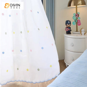 DIHIN HOME Cartoon Colored Dots,Blackout Grommet Window Sheer Curtain for Living Room,52x63-inch,1 Panel Roman Shades Curtains Window Blinds custom curtains blackout curtains curtains for living room sheer curtains curtain fabric linen curtains kitchen curtains velvet curtains pinch pleat curtains bay window curtains outdoor curtains pleated curtains floral curtains dining room curtains kitchen valances drapes for bedroom patio curtains nursery curtains grommet curtains