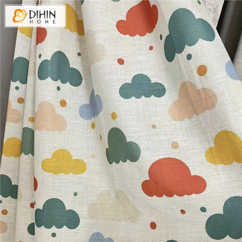 DIHIN HOME Cartoon Colorful Clouds Printed,Blackout Grommet Window Curtain for Living Room ,52x63-inch,1 Panel Roman Shades Curtains Window Blinds custom curtains blackout curtains curtains for living room sheer curtains curtain fabric linen curtains kitchen curtains velvet curtains pinch pleat curtains bay window curtains outdoor curtains pleated curtains floral curtains dining room curtains kitchen valances drapes for bedroom patio curtains nursery curtains grommet curtains