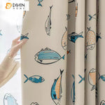 DIHIN HOME Cartoon Fish Printed,Blackout Grommet Window Curtain for Living Room,52x63-inch,1 Panel Roman Shades Curtains Window Blinds custom curtains blackout curtains curtains for living room sheer curtains curtain fabric linen curtains kitchen curtains velvet curtains pinch pleat curtains bay window curtains outdoor curtains pleated curtains floral curtains dining room curtains kitchen valances drapes for bedroom patio curtains nursery curtains grommet curtains