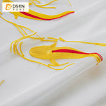 DIHIN HOME Cartoon Golden Carp Embroidered,Blackout Grommet Window Curtain for Living Room,52x63-inch,1 Panel Roman Shades Curtains Window Blinds custom curtains blackout curtains curtains for living room sheer curtains curtain fabric linen curtains kitchen curtains velvet curtains pinch pleat curtains bay window curtains outdoor curtains pleated curtains floral curtains dining room curtains kitchen valances drapes for bedroom patio curtains nursery curtains grommet curtains