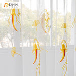 DIHIN HOME Cartoon Golden Carp Embroidered,Blackout Grommet Window Curtain for Living Room,52x63-inch,1 Panel Roman Shades Curtains Window Blinds custom curtains blackout curtains curtains for living room sheer curtains curtain fabric linen curtains kitchen curtains velvet curtains pinch pleat curtains bay window curtains outdoor curtains pleated curtains floral curtains dining room curtains kitchen valances drapes for bedroom patio curtains nursery curtains grommet curtains