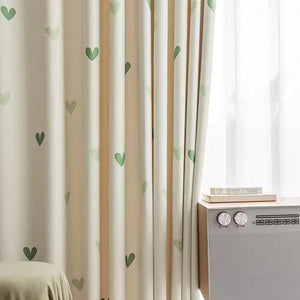DIHIN HOME Cartoon Green Heart Printed,Blackout Grommet Window Curtain for Living Room ,52x63-inch,1 Panel Roman Shades Curtains Window Blinds custom curtains blackout curtains curtains for living room sheer curtains curtain fabric linen curtains kitchen curtains velvet curtains pinch pleat curtains bay window curtains outdoor curtains pleated curtains floral curtains dining room curtains kitchen valances drapes for bedroom patio curtains nursery curtains grommet curtains