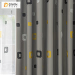 DIHIN HOME Cartoon Grey Geometric Embroidered,Blackout Grommet Window Curtain for Living Room,52x63-inch,1 Panel Roman Shades Curtains Window Blinds custom curtains blackout curtains curtains for living room sheer curtains curtain fabric linen curtains kitchen curtains velvet curtains pinch pleat curtains bay window curtains outdoor curtains pleated curtains floral curtains dining room curtains kitchen valances drapes for bedroom patio curtains nursery curtains grommet curtains
