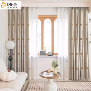 DIHIN HOME Cartoon Little Bear Embroidered,Blackout Grommet Window Curtain for Living Room ,52x63-inch,1 Panel Roman Shades Curtains Window Blinds custom curtains blackout curtains curtains for living room sheer curtains curtain fabric linen curtains kitchen curtains velvet curtains pinch pleat curtains bay window curtains outdoor curtains pleated curtains floral curtains dining room curtains kitchen valances drapes for bedroom patio curtains nursery curtains grommet curtains