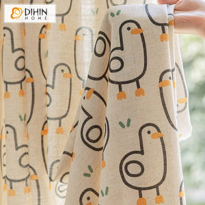 DIHIN HOME Cartoon Little Duck Printed,Blackout Grommet Window Curtain Customized Curtain Drapes for Living Room Roman Shades Curtains Window Blinds custom curtains blackout curtains curtains for living room sheer curtains curtain fabric linen curtains kitchen curtains velvet curtains pinch pleat curtains bay window curtains outdoor curtains pleated curtains floral curtains dining room curtains kitchen valances drapes for bedroom patio curtains nursery curtains grommet curtains