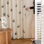 DIHIN HOME Cartoon Little Panda Embroidered,Blackout Grommet Window Curtain for Living Room ,52x63-inch,1 Panel Roman Shades Curtains Window Blinds custom curtains blackout curtains curtains for living room sheer curtains curtain fabric linen curtains kitchen curtains velvet curtains pinch pleat curtains bay window curtains outdoor curtains pleated curtains floral curtains dining room curtains kitchen valances drapes for bedroom patio curtains nursery curtains grommet curtains