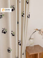 DIHIN HOME Cartoon Little Panda Embroidered,Blackout Grommet Window Curtain for Living Room ,52x63-inch,1 Panel Roman Shades Curtains Window Blinds custom curtains blackout curtains curtains for living room sheer curtains curtain fabric linen curtains kitchen curtains velvet curtains pinch pleat curtains bay window curtains outdoor curtains pleated curtains floral curtains dining room curtains kitchen valances drapes for bedroom patio curtains nursery curtains grommet curtains
