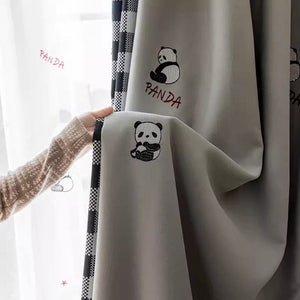 DIHIN HOME Cartoon Panda Embroidered,Blackout Grommet Window Curtain for Living Room,52x63-inch,1 Panel Roman Shades Curtains Window Blinds custom curtains blackout curtains curtains for living room sheer curtains curtain fabric linen curtains kitchen curtains velvet curtains pinch pleat curtains bay window curtains outdoor curtains pleated curtains floral curtains dining room curtains kitchen valances drapes for bedroom patio curtains nursery curtains grommet curtains