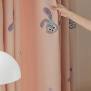 DIHIN HOME Cartoon Pink Rabbits Embroidered,Blackout Grommet Window Curtain for Living Room ,52x63-inch,1 Panel Roman Shades Curtains Window Blinds custom curtains blackout curtains curtains for living room sheer curtains curtain fabric linen curtains kitchen curtains velvet curtains pinch pleat curtains bay window curtains outdoor curtains pleated curtains floral curtains dining room curtains kitchen valances drapes for bedroom patio curtains nursery curtains grommet curtains