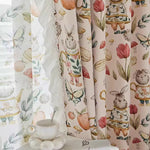 DIHIN HOME Cartoon Rabbit With White Laces,Blackout Grommet Window Curtain for Living Room,52x63-inch,1 Panel Roman Shades Curtains Window Blinds custom curtains blackout curtains curtains for living room sheer curtains curtain fabric linen curtains kitchen curtains velvet curtains pinch pleat curtains bay window curtains outdoor curtains pleated curtains floral curtains dining room curtains kitchen valances drapes for bedroom patio curtains nursery curtains grommet curtains