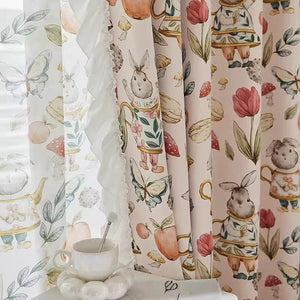 DIHIN HOME Cartoon Rabbit With White Laces,Blackout Grommet Window Curtain for Living Room,52x63-inch,1 Panel Roman Shades Curtains Window Blinds custom curtains blackout curtains curtains for living room sheer curtains curtain fabric linen curtains kitchen curtains velvet curtains pinch pleat curtains bay window curtains outdoor curtains pleated curtains floral curtains dining room curtains kitchen valances drapes for bedroom patio curtains nursery curtains grommet curtains