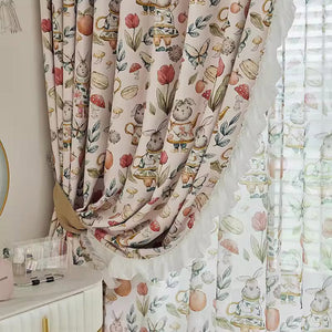 DIHIN HOME Cartoon Rabbit With White Laces,Blackout Grommet Window Curtain for Living Room,52x63-inch,1 Panel Roman Shades Curtains Window Blinds custom curtains blackout curtains curtains for living room sheer curtains curtain fabric linen curtains kitchen curtains velvet curtains pinch pleat curtains bay window curtains outdoor curtains pleated curtains floral curtains dining room curtains kitchen valances drapes for bedroom patio curtains nursery curtains grommet curtains