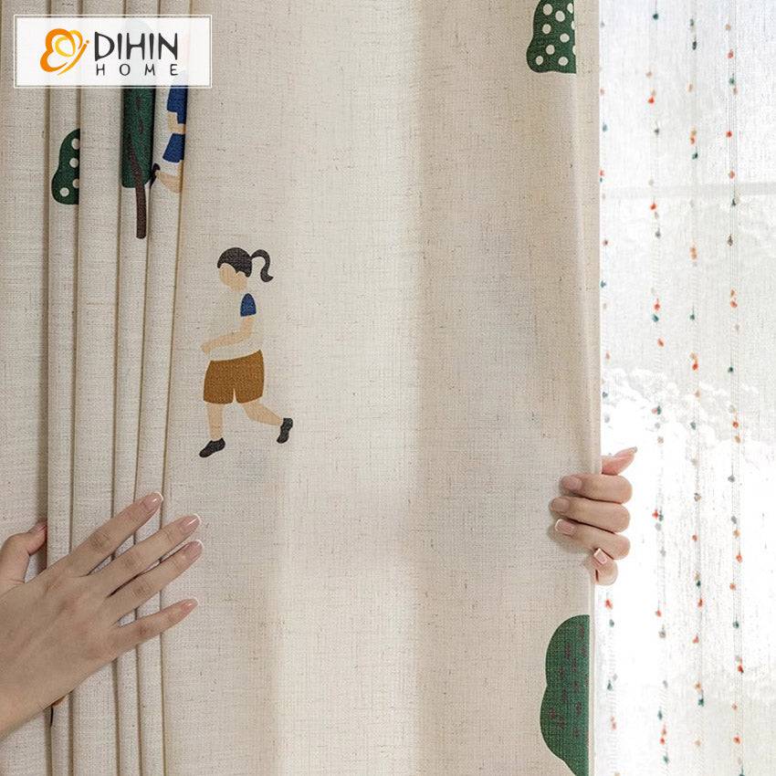 DIHIN HOME Cartoon Thickness Boys and Girls Printed,Blackout Grommet Window Curtain for Living Room ,52x63-inch,1 Panel Roman Shades Curtains Window Blinds custom curtains blackout curtains curtains for living room sheer curtains curtain fabric linen curtains kitchen curtains velvet curtains pinch pleat curtains bay window curtains outdoor curtains pleated curtains floral curtains dining room curtains kitchen valances drapes for bedroom patio curtains nursery curtains grommet curtains