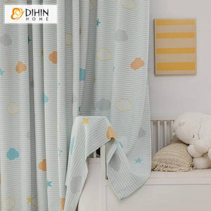 DIHIN HOME Cartoon Thickness Colorful Clouds Printed,Blackout Grommet Window Curtain for Living Room ,52x63-inch,1 Panel Roman Shades Curtains Window Blinds custom curtains blackout curtains curtains for living room sheer curtains curtain fabric linen curtains kitchen curtains velvet curtains pinch pleat curtains bay window curtains outdoor curtains pleated curtains floral curtains dining room curtains kitchen valances drapes for bedroom patio curtains nursery curtains grommet curtains
