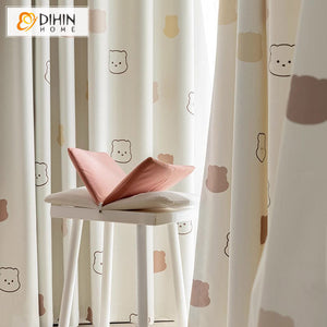 DIHIN HOME Cartoon Thickness Little Bear Printed,Blackout Grommet Window Curtain for Living Room ,52x63-inch,1 Panel Roman Shades Curtains Window Blinds custom curtains blackout curtains curtains for living room sheer curtains curtain fabric linen curtains kitchen curtains velvet curtains pinch pleat curtains bay window curtains outdoor curtains pleated curtains floral curtains dining room curtains kitchen valances drapes for bedroom patio curtains nursery curtains grommet curtains