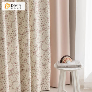DIHIN HOME Cartoon Thickness Small Strawberry Printed,Blackout Grommet Window Curtain for Living Room ,52x63-inch,1 Panel Roman Shades Curtains Window Blinds custom curtains blackout curtains curtains for living room sheer curtains curtain fabric linen curtains kitchen curtains velvet curtains pinch pleat curtains bay window curtains outdoor curtains pleated curtains floral curtains dining room curtains kitchen valances drapes for bedroom patio curtains nursery curtains grommet curtains