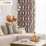 DIHIN HOME Colorful Gremetry,Blackout Grommet Window Curtain for Living Room ,52x63-inch,1 Panel Roman Shades Curtains Window Blinds custom curtains blackout curtains curtains for living room sheer curtains curtain fabric linen curtains kitchen curtains velvet curtains pinch pleat curtains bay window curtains outdoor curtains pleated curtains floral curtains dining room curtains kitchen valances drapes for bedroom patio curtains nursery curtains grommet curtains