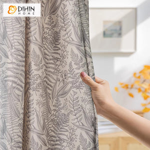 DIHIN HOME Cotton Linen Leaves Printed,Grommet Window Curtain for Living Room,Customzied Curtains Roman Shades Curtains Window Blinds custom curtains blackout curtains curtains for living room sheer curtains curtain fabric linen curtains kitchen curtains velvet curtains pinch pleat curtains bay window curtains outdoor curtains pleated curtains floral curtains dining room curtains kitchen valances drapes for bedroom patio curtains nursery curtains grommet curtains