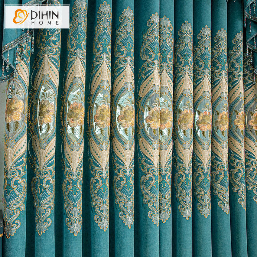 DIHIN HOME Custom Embrodeired Valance,Blackout Curtains Grommet Window Curtain for Living Room ,52x84-inch,1 Panel Roman Shades Curtains Window Blinds custom curtains blackout curtains curtains for living room sheer curtains curtain fabric linen curtains kitchen curtains velvet curtains pinch pleat curtains bay window curtains outdoor curtains pleated curtains floral curtains dining room curtains kitchen valances drapes for bedroom patio curtains nursery curtains grommet curtains