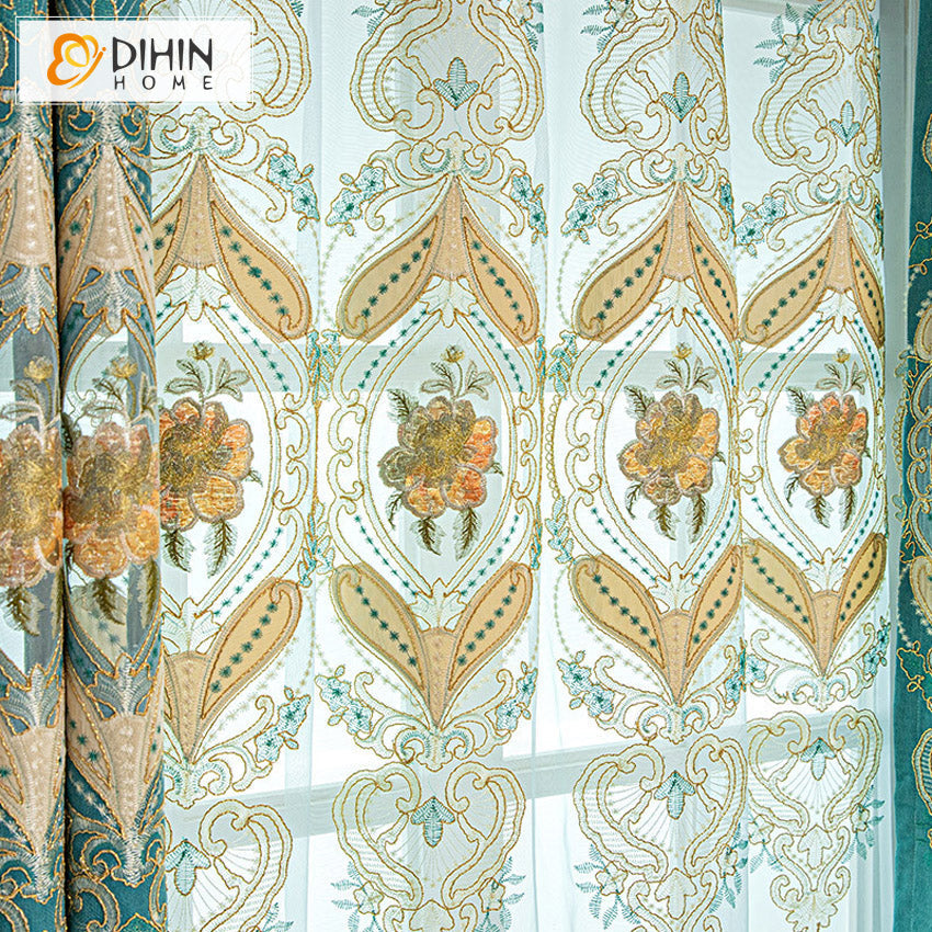 DIHIN HOME Custom Embrodeired Valance,Blackout Curtains Grommet Window Curtain for Living Room ,52x84-inch,1 Panel Roman Shades Curtains Window Blinds custom curtains blackout curtains curtains for living room sheer curtains curtain fabric linen curtains kitchen curtains velvet curtains pinch pleat curtains bay window curtains outdoor curtains pleated curtains floral curtains dining room curtains kitchen valances drapes for bedroom patio curtains nursery curtains grommet curtains