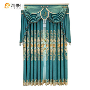 DIHIN HOME Custom Embrodeired Valance,Blackout Curtains Grommet Window Curtain for Living Room ,52x84-inch,1 Panel Roman Shades Curtains Window Blinds custom curtains blackout curtains curtains for living room sheer curtains curtain fabric linen curtains kitchen curtains velvet curtains pinch pleat curtains bay window curtains outdoor curtains pleated curtains floral curtains dining room curtains kitchen valances drapes for bedroom patio curtains nursery curtains grommet curtains