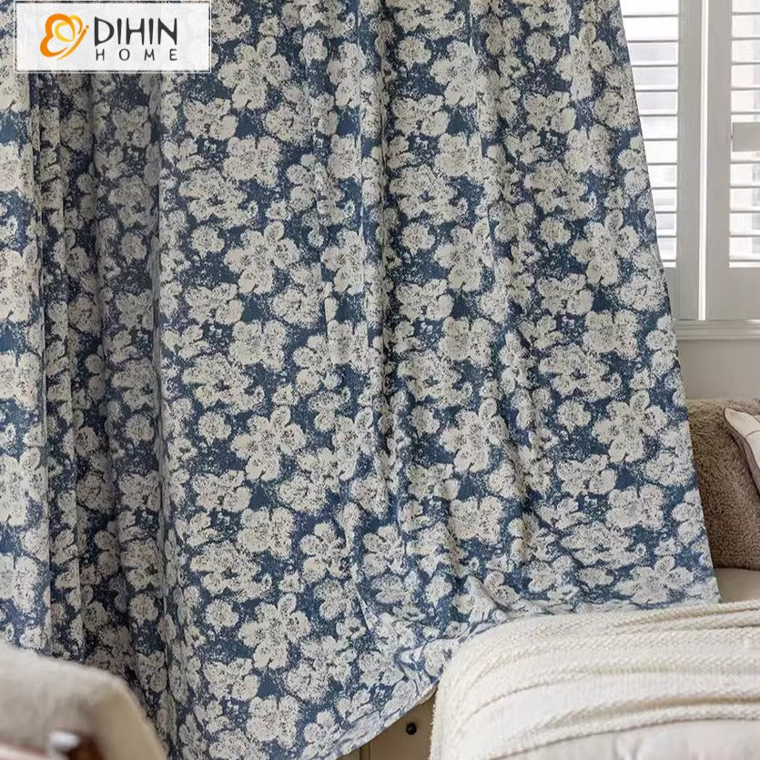 DIHIN HOME European Abstract Floral,Blackout Grommet Window Curtain for Living Room,52x63-inch,1 Panel Roman Shades Curtains Window Blinds custom curtains blackout curtains curtains for living room sheer curtains curtain fabric linen curtains kitchen curtains velvet curtains pinch pleat curtains bay window curtains outdoor curtains pleated curtains floral curtains dining room curtains kitchen valances drapes for bedroom patio curtains nursery curtains grommet curtains