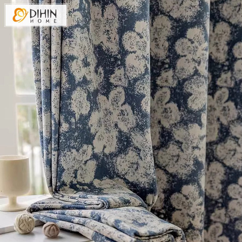 DIHIN HOME European Abstract Floral,Blackout Grommet Window Curtain for Living Room,52x63-inch,1 Panel Roman Shades Curtains Window Blinds custom curtains blackout curtains curtains for living room sheer curtains curtain fabric linen curtains kitchen curtains velvet curtains pinch pleat curtains bay window curtains outdoor curtains pleated curtains floral curtains dining room curtains kitchen valances drapes for bedroom patio curtains nursery curtains grommet curtains