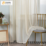 DIHIN HOME European Beige Embroidered,Grommet Window Curtain for Living Room ,52x63-inch,1 Panelriped Roman Shades Curtains Window Blinds custom curtains blackout curtains curtains for living room sheer curtains curtain fabric linen curtains kitchen curtains velvet curtains pinch pleat curtains bay window curtains outdoor curtains pleated curtains floral curtains dining room curtains kitchen valances drapes for bedroom patio curtains nursery curtains grommet curtains
