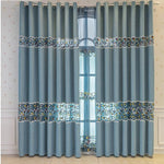 DIHIN HOME European Blue Color Embroidered,Blackout Grommet Window Curtain for Living Room,52x63-inch,1 Panel Roman Shades Curtains Window Blinds custom curtains blackout curtains curtains for living room sheer curtains curtain fabric linen curtains kitchen curtains velvet curtains pinch pleat curtains bay window curtains outdoor curtains pleated curtains floral curtains dining room curtains kitchen valances drapes for bedroom patio curtains nursery curtains grommet curtains
