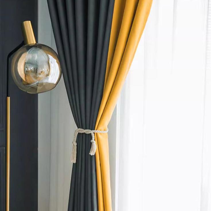 DIHIN HOME European Dark Grey and Yellow Color,Grommet Window Curtain for Living Room,Customzied Curtains Roman Shades Curtains Window Blinds custom curtains blackout curtains curtains for living room sheer curtains curtain fabric linen curtains kitchen curtains velvet curtains pinch pleat curtains bay window curtains outdoor curtains pleated curtains floral curtains dining room curtains kitchen valances drapes for bedroom patio curtains nursery curtains grommet curtains