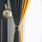 DIHIN HOME European Dark Grey and Yellow Color,Grommet Window Curtain for Living Room,Customzied Curtains Roman Shades Curtains Window Blinds custom curtains blackout curtains curtains for living room sheer curtains curtain fabric linen curtains kitchen curtains velvet curtains pinch pleat curtains bay window curtains outdoor curtains pleated curtains floral curtains dining room curtains kitchen valances drapes for bedroom patio curtains nursery curtains grommet curtains