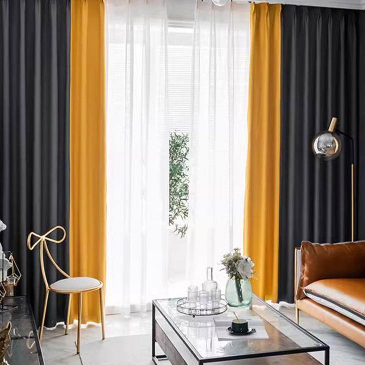 DIHIN HOME European Dark Grey and Yellow Color,Grommet Window Curtain for Living Room,Customzied Curtains Roman Shades Curtains Window Blinds custom curtains blackout curtains curtains for living room sheer curtains curtain fabric linen curtains kitchen curtains velvet curtains pinch pleat curtains bay window curtains outdoor curtains pleated curtains floral curtains dining room curtains kitchen valances drapes for bedroom patio curtains nursery curtains grommet curtains