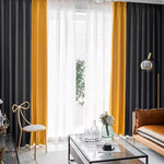 DIHIN HOME European Dark Grey and Yellow Color,Grommet Window Curtain for Living Room,Customzied Curtains Roman Shades Curtains Window Blinds custom curtains blackout curtains curtains for living room sheer curtains curtain fabric linen curtains kitchen curtains velvet curtains pinch pleat curtains bay window curtains outdoor curtains pleated curtains floral curtains dining room curtains kitchen valances drapes for bedroom patio curtains nursery curtains grommet curtains