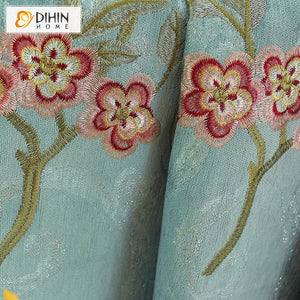 DIHIN HOME European Foral Emboridered,Blackout Curtains Grommet Window Curtain for Living Room ,52x84-inch,1 Panel Roman Shades Curtains Window Blinds custom curtains blackout curtains curtains for living room sheer curtains curtain fabric linen curtains kitchen curtains velvet curtains pinch pleat curtains bay window curtains outdoor curtains pleated curtains floral curtains dining room curtains kitchen valances drapes for bedroom patio curtains nursery curtains grommet curtains