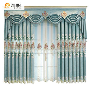 DIHIN HOME European Foral Embroidered Valance,Blackout Curtains Grommet Window Curtain for Living Room ,52x84-inch,1 Panel Roman Shades Curtains Window Blinds custom curtains blackout curtains curtains for living room sheer curtains curtain fabric linen curtains kitchen curtains velvet curtains pinch pleat curtains bay window curtains outdoor curtains pleated curtains floral curtains dining room curtains kitchen valances drapes for bedroom patio curtains nursery curtains grommet curtains