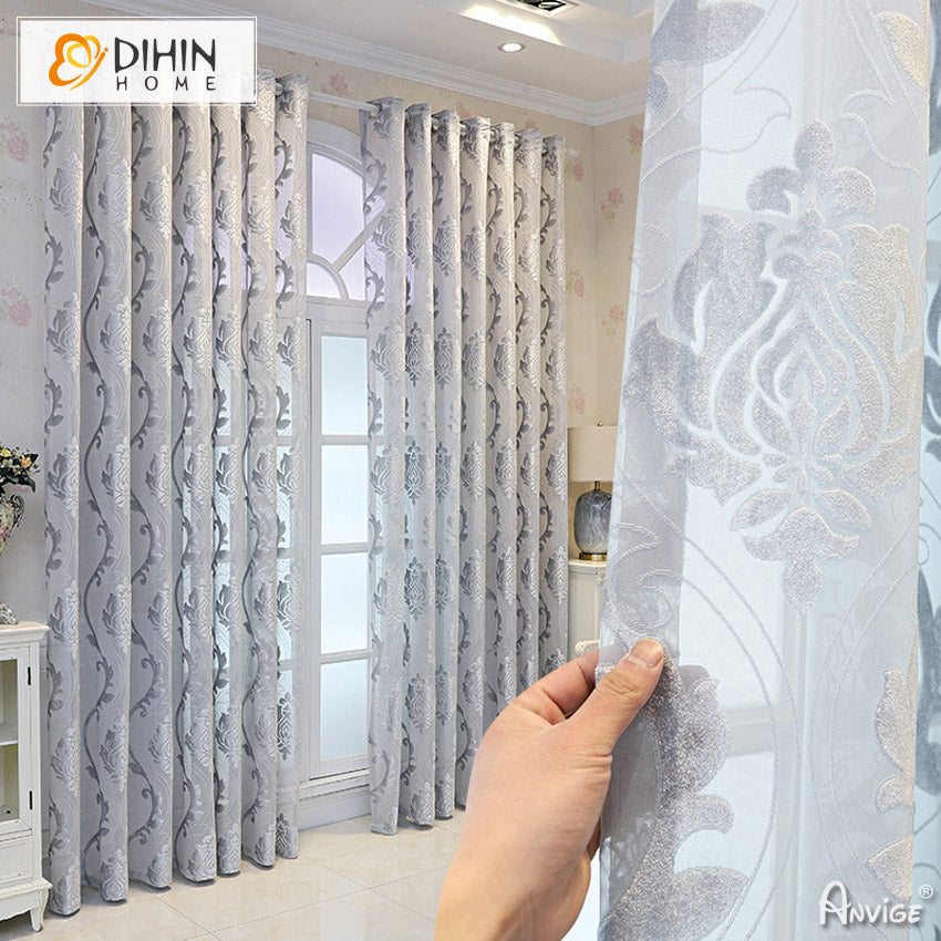 DIHIN HOME European Grey Jacquard,Grommet Window Curtain for Living Room ,52x63-inch,1 Panelriped Roman Shades Curtains Window Blinds custom curtains blackout curtains curtains for living room sheer curtains curtain fabric linen curtains kitchen curtains velvet curtains pinch pleat curtains bay window curtains outdoor curtains pleated curtains floral curtains dining room curtains kitchen valances drapes for bedroom patio curtains nursery curtains grommet curtains