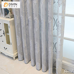 DIHIN HOME European Grey Jacquard,Grommet Window Curtain for Living Room ,52x63-inch,1 Panelriped Roman Shades Curtains Window Blinds custom curtains blackout curtains curtains for living room sheer curtains curtain fabric linen curtains kitchen curtains velvet curtains pinch pleat curtains bay window curtains outdoor curtains pleated curtains floral curtains dining room curtains kitchen valances drapes for bedroom patio curtains nursery curtains grommet curtains