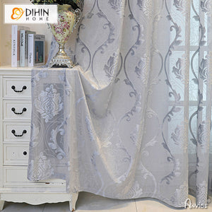 DIHIN HOME European Grey Jacquard,Grommet Window Curtain for Living Room ,52x63-inch,1 Panelriped Roman Shades Curtains Window Blinds custom curtains blackout curtains curtains for living room sheer curtains curtain fabric linen curtains kitchen curtains velvet curtains pinch pleat curtains bay window curtains outdoor curtains pleated curtains floral curtains dining room curtains kitchen valances drapes for bedroom patio curtains nursery curtains grommet curtains