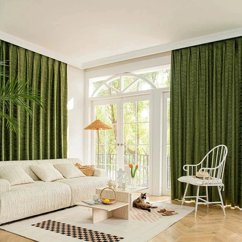 DIHIN HOME European Jacquard Green Color,Grommet Window Curtain for Living Room,Customzied Curtains Roman Shades Curtains Window Blinds custom curtains blackout curtains curtains for living room sheer curtains curtain fabric linen curtains kitchen curtains velvet curtains pinch pleat curtains bay window curtains outdoor curtains pleated curtains floral curtains dining room curtains kitchen valances drapes for bedroom patio curtains nursery curtains grommet curtains