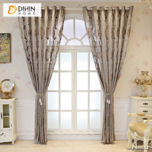 DIHIN HOME European Jacquard,Grommet Window Curtain for Living Room ,52x63-inch,1 Panelriped Roman Shades Curtains Window Blinds custom curtains blackout curtains curtains for living room sheer curtains curtain fabric linen curtains kitchen curtains velvet curtains pinch pleat curtains bay window curtains outdoor curtains pleated curtains floral curtains dining room curtains kitchen valances drapes for bedroom patio curtains nursery curtains grommet curtains