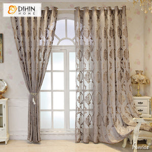 DIHIN HOME European Jacquard,Grommet Window Curtain for Living Room ,52x63-inch,1 Panelriped Roman Shades Curtains Window Blinds custom curtains blackout curtains curtains for living room sheer curtains curtain fabric linen curtains kitchen curtains velvet curtains pinch pleat curtains bay window curtains outdoor curtains pleated curtains floral curtains dining room curtains kitchen valances drapes for bedroom patio curtains nursery curtains grommet curtains