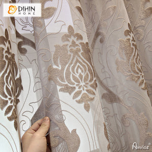 DIHIN HOME European Jacquard,Grommet Window Curtain for Living Room ,52x63-inch,1 Panelriped Roman Shades Curtains Window Blinds custom curtains blackout curtains curtains for living room sheer curtains curtain fabric linen curtains kitchen curtains velvet curtains pinch pleat curtains bay window curtains outdoor curtains pleated curtains floral curtains dining room curtains kitchen valances drapes for bedroom patio curtains nursery curtains grommet curtains