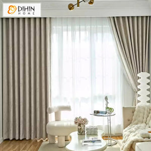 DIHIN HOME European Jacquard With Lace,Blackout Grommet Window Curtain for Living Room ,52x63-inch,1 Panel Roman Shades Window Curtains Curtains Window Blinds Curtains Drapes linen drapery curtains and drapes windows drapes custom curtains blackout curtains curtains for living room window shades sheer curtains curtain fabric window treatments custom drapery