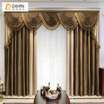 DIHIN HOME European Luxury Beige and Brown Color,Blackout Grommet Window Curtain for Living Room Roman Shades Curtains Window Blinds custom curtains blackout curtains curtains for living room sheer curtains curtain fabric linen curtains kitchen curtains velvet curtains pinch pleat curtains bay window curtains outdoor curtains pleated curtains floral curtains dining room curtains kitchen valances drapes for bedroom patio curtains nursery curtains grommet curtains