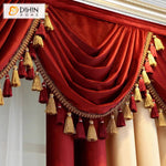 DIHIN HOME European Luxury Beige and Red Color,Blackout Grommet Window Curtain for Living Room Roman Shades Curtains Window Blinds custom curtains blackout curtains curtains for living room sheer curtains curtain fabric linen curtains kitchen curtains velvet curtains pinch pleat curtains bay window curtains outdoor curtains pleated curtains floral curtains dining room curtains kitchen valances drapes for bedroom patio curtains nursery curtains grommet curtains