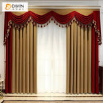 DIHIN HOME European Luxury Beige and Red Color,Blackout Grommet Window Curtain for Living Room Roman Shades Curtains Window Blinds custom curtains blackout curtains curtains for living room sheer curtains curtain fabric linen curtains kitchen curtains velvet curtains pinch pleat curtains bay window curtains outdoor curtains pleated curtains floral curtains dining room curtains kitchen valances drapes for bedroom patio curtains nursery curtains grommet curtains