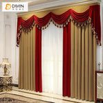 DIHIN HOME European Luxury Beige and Red Color,Blackout Grommet Window Curtain for Living Room Roman Shades Curtains Window Blinds custom curtains blackout curtains curtains for living room sheer curtains curtain fabric linen curtains kitchen curtains velvet curtains pinch pleat curtains bay window curtains outdoor curtains pleated curtains floral curtains dining room curtains kitchen valances drapes for bedroom patio curtains nursery curtains grommet curtains