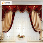 DIHIN HOME European Luxury Beige and Red Color,Blackout Grommet Window Curtain for Living Room Roman Shades Curtains Window Blinds custom curtains blackout curtains curtains for living room sheer curtains curtain fabric linen curtains kitchen curtains velvet curtains pinch pleat curtains bay window curtains outdoor curtains pleated curtains floral curtains dining room curtains kitchen valances drapes for bedroom patio curtains nursery curtains grommet curtains