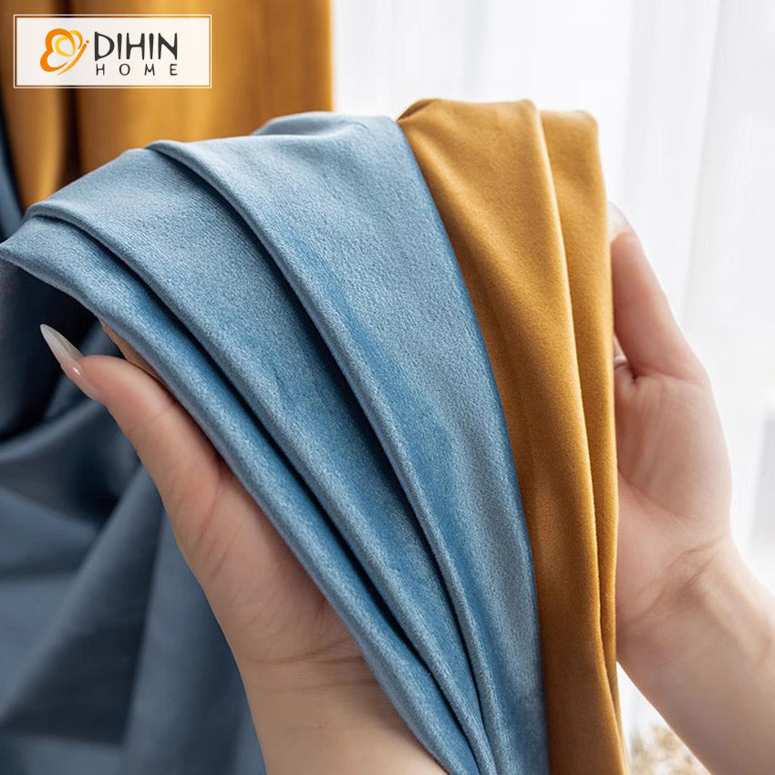 DIHIN HOME European Luxury Blue and Orange Color,Blackout Grommet Window Curtain for Living Room Roman Shades Curtains Window Blinds custom curtains blackout curtains curtains for living room sheer curtains curtain fabric linen curtains kitchen curtains velvet curtains pinch pleat curtains bay window curtains outdoor curtains pleated curtains floral curtains dining room curtains kitchen valances drapes for bedroom patio curtains nursery curtains grommet curtains